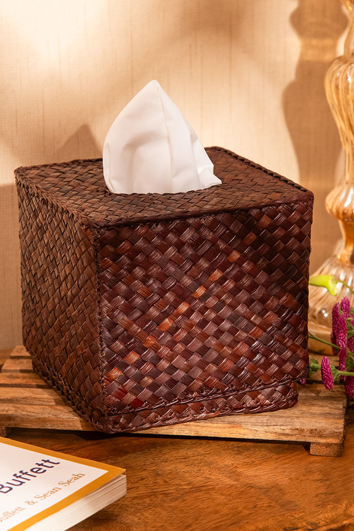 Screw Pine Boutique Tissue Box Brown