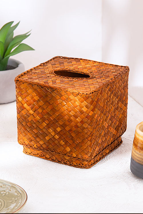 Screw Pine Boutique Tissue Box Mustard