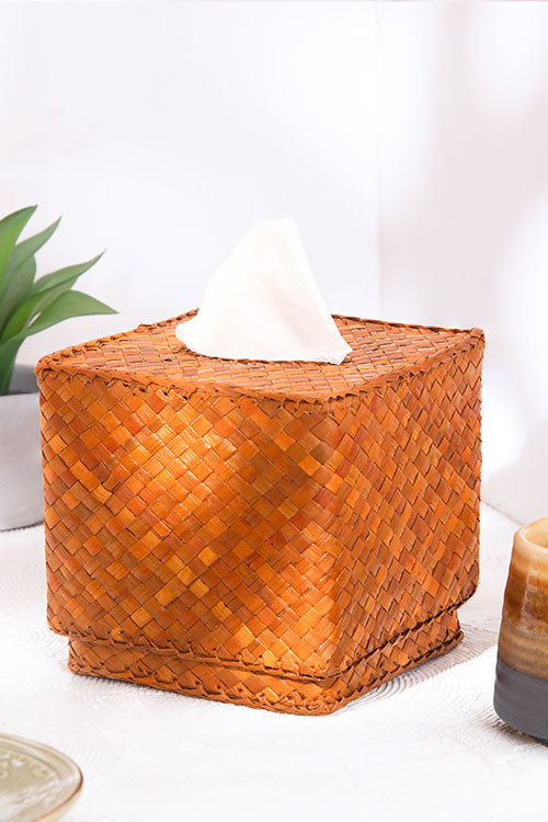 Screw Pine Boutique Tissue Box Mustard