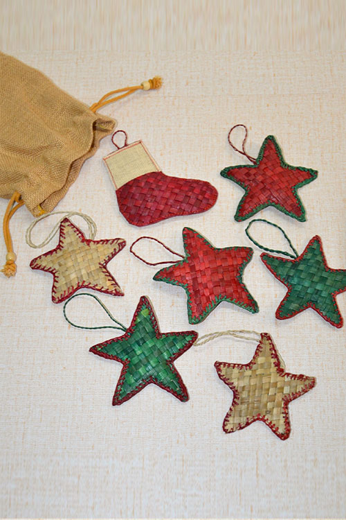 Screw Pine Christmas Ornaments (Set of 7)