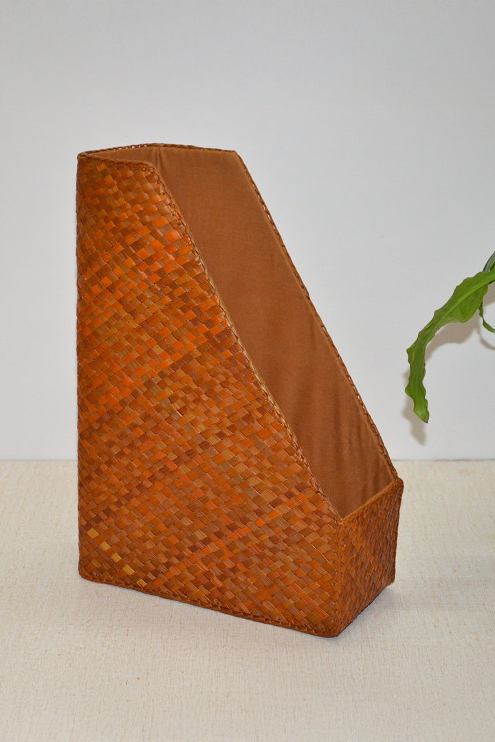 Screw Pine Magazine & File Holder Mustard