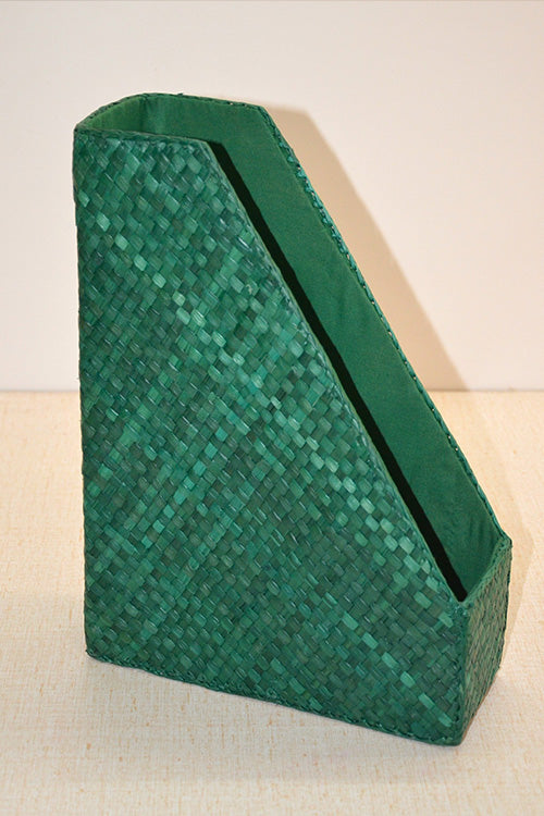 Screw Pine Magazine & File Holder Green