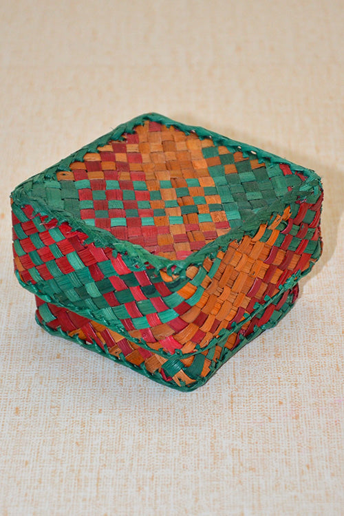 Screw Pine Gift & Trinket Box (Orange Green Red)