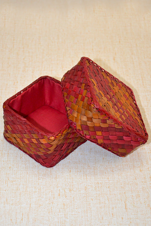 Screw Pine Gift & Trinket Box (Red-Orange)