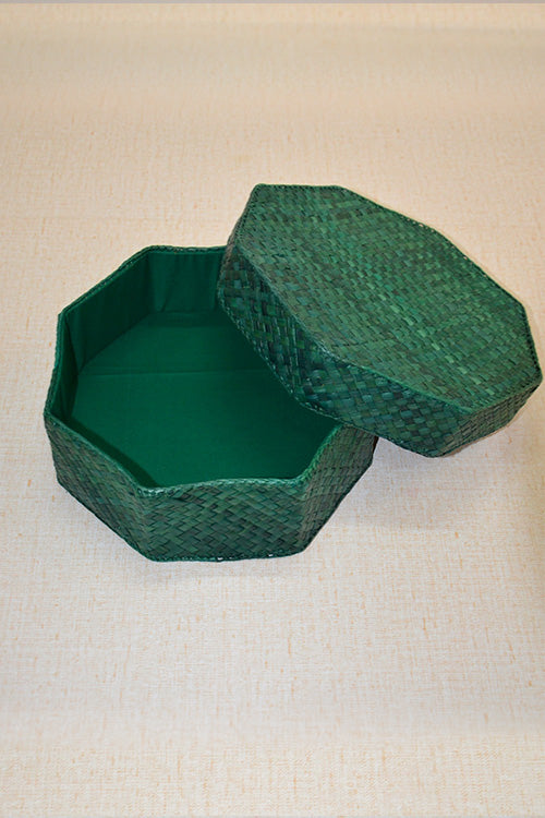 Screw Pine Hexagonal Storage &Utility Box Green