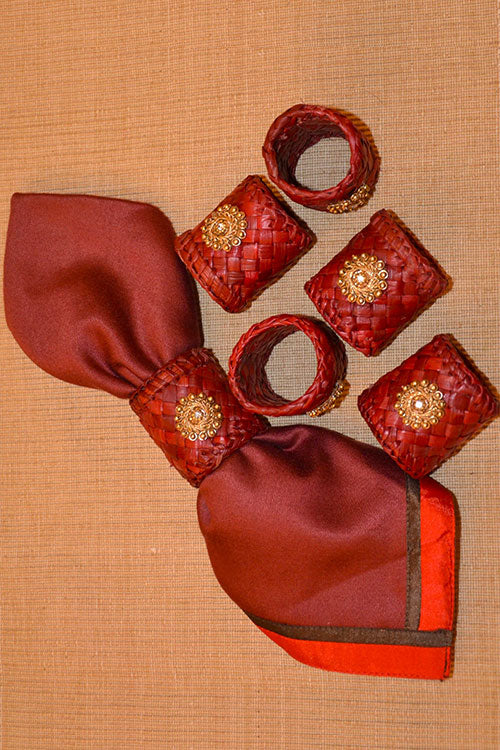 Screw Pine Napkin Rings Red (Set of 6) – Dharini