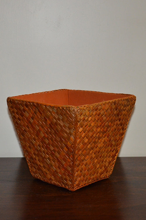 Screw Pine Utility Basket/Bin (Mustard)