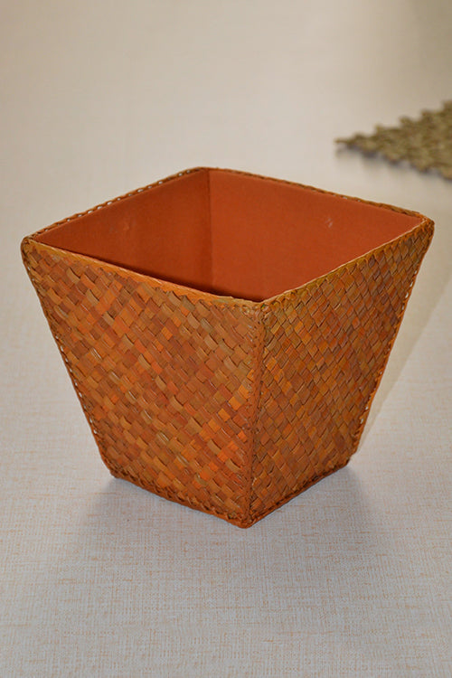 Screw Pine Utility Basket/Bin (Mustard)