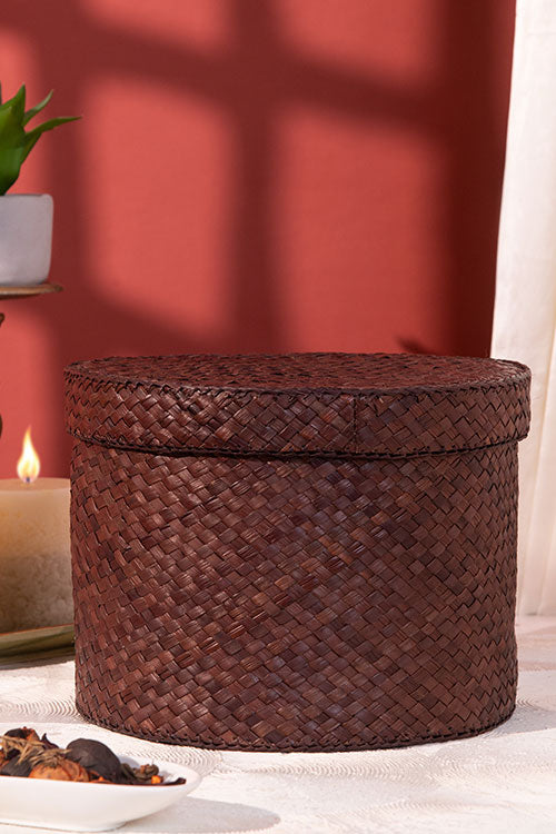 Screw Pine Storage Box Brown