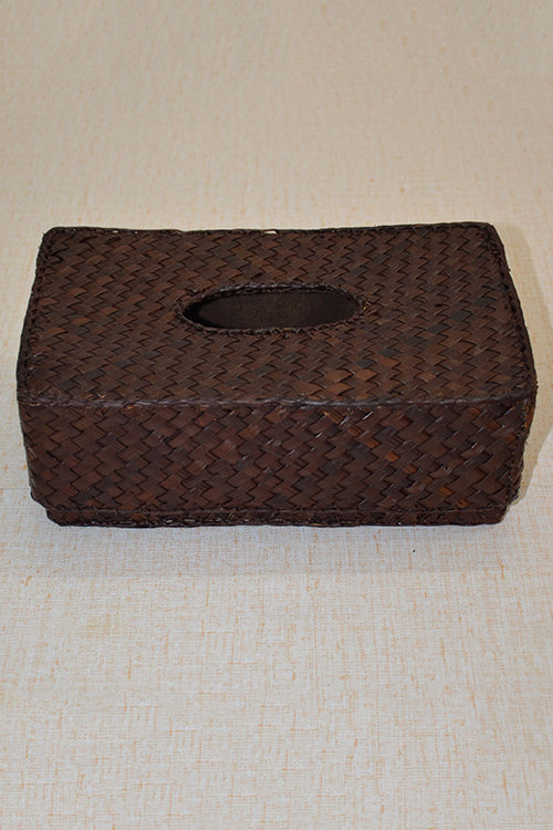 Screw Pine Rectangular Tissue Box Brown