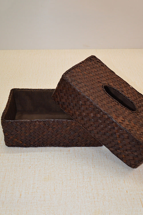 Screw Pine Rectangular Tissue Box Brown