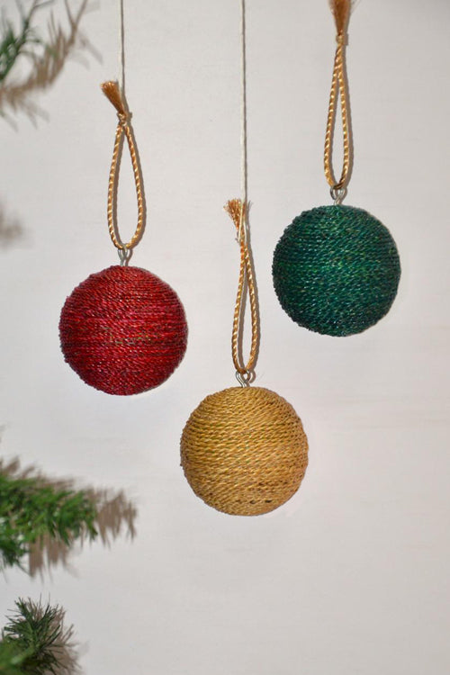 Water Hyacinth Christmas Ball Ornaments (Set of 3)