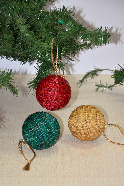 Water Hyacinth Christmas Ball Ornaments (Set of 3)