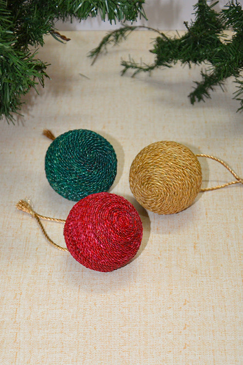 Water Hyacinth Christmas Ball Ornaments (Set of 3)