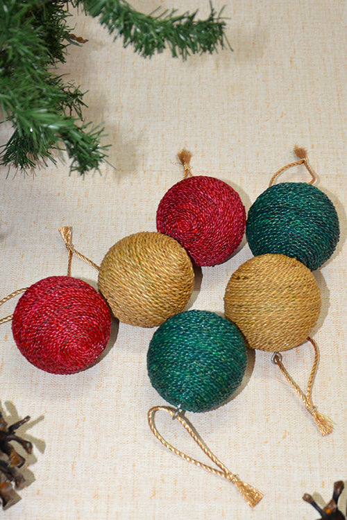 Water Hyacinth Christmas Ball Ornaments (Set of 3)