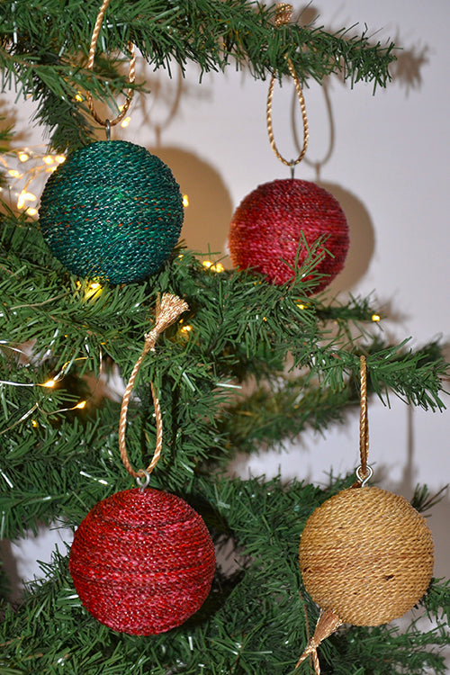 Water Hyacinth Christmas Ball Ornaments (Set of 3)