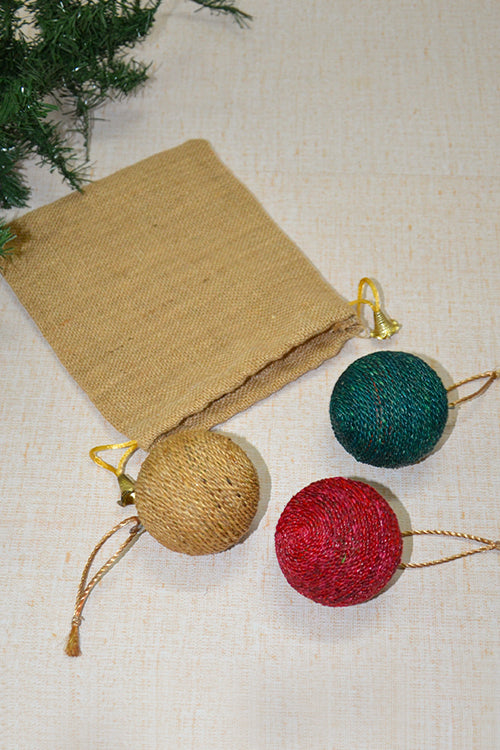 Water Hyacinth Christmas Ball Ornaments (Set of 3)
