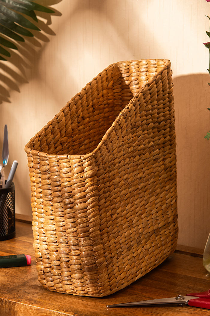 Water Hyacinth Magazine & File Holder Natural