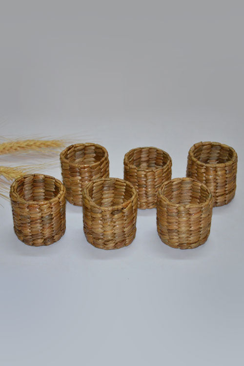 Water Hyacinth Napkin Rings Natural (Set of 6)