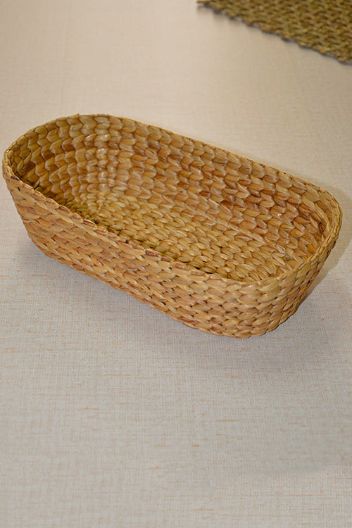 Water Hyacinth Oval Bread & Utility Basket Natural