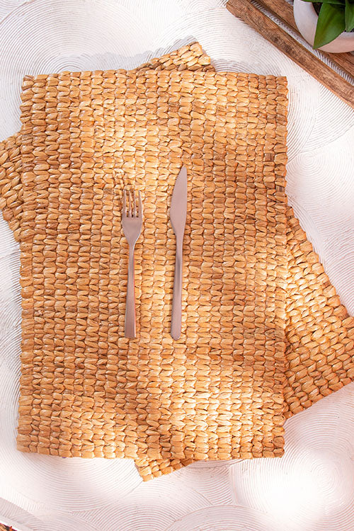 Water Hyacinth Rectangular Placemats Natural (Set of 2)
