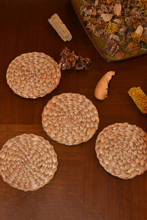 Water Hyacinth Round Coasters (Set of 4)