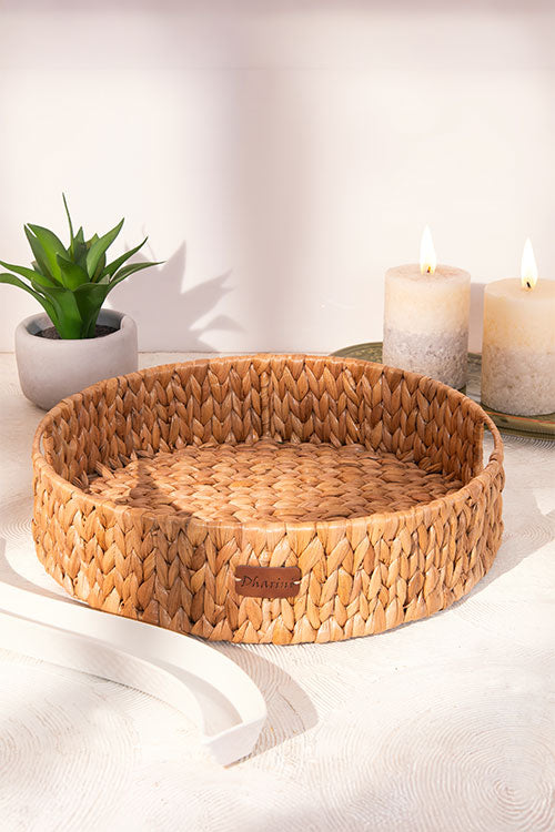 Water Hyacinth Round Tray