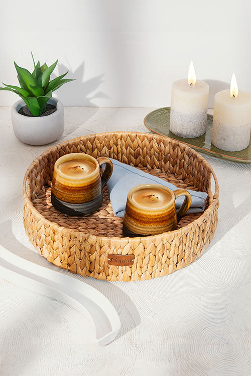 Water Hyacinth Round Tray