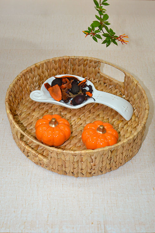 Water Hyacinth Round Tray