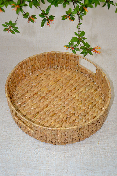 Water Hyacinth Round Tray