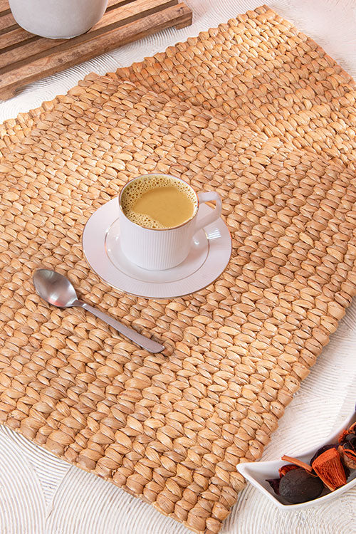 Water Hyacinth Square Place Mats Natural (Set of 2)