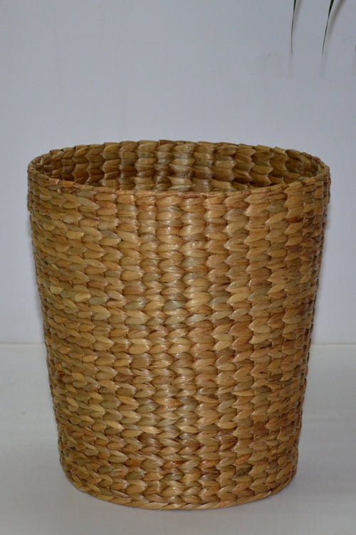 Water Hyacinth Waste Paper Basket Bin Natural