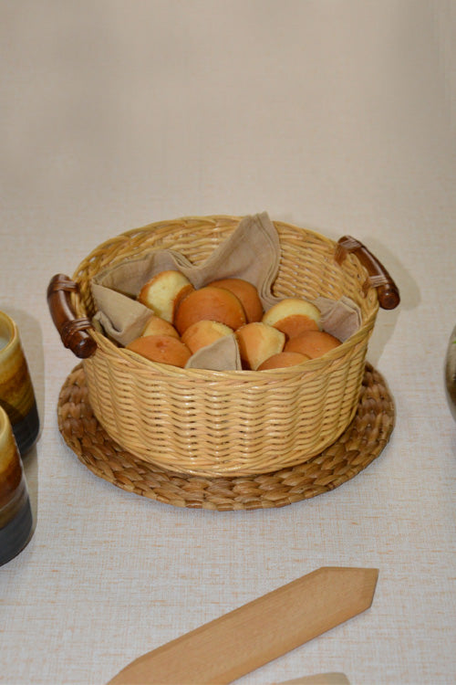 Rattan Round Bread & Utility Basket Natural