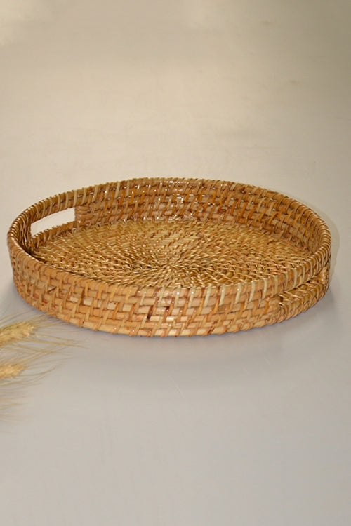 Cane Round Tray Natural