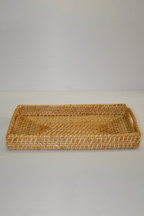 Cane Rectangular Serving Tray Natural