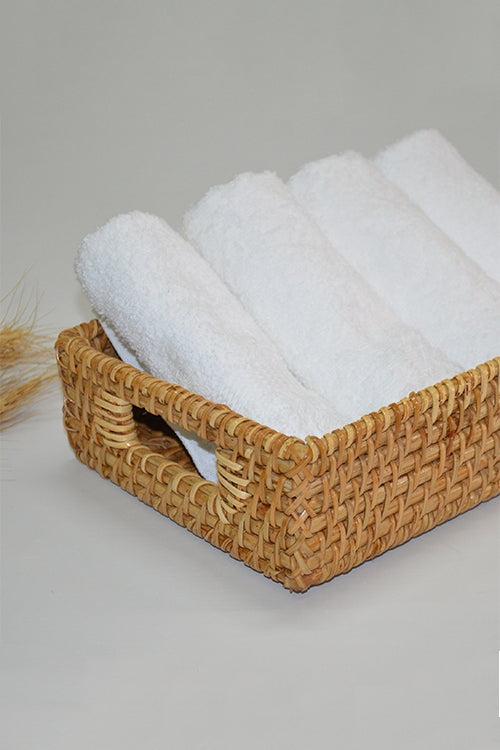 Cane Rectangular Utility Basket Natural