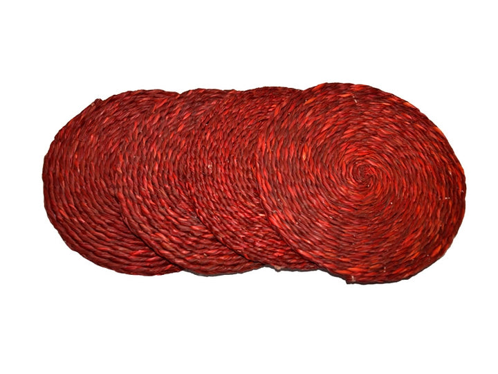 Sabai Grass Coasters Red (Set of 4)