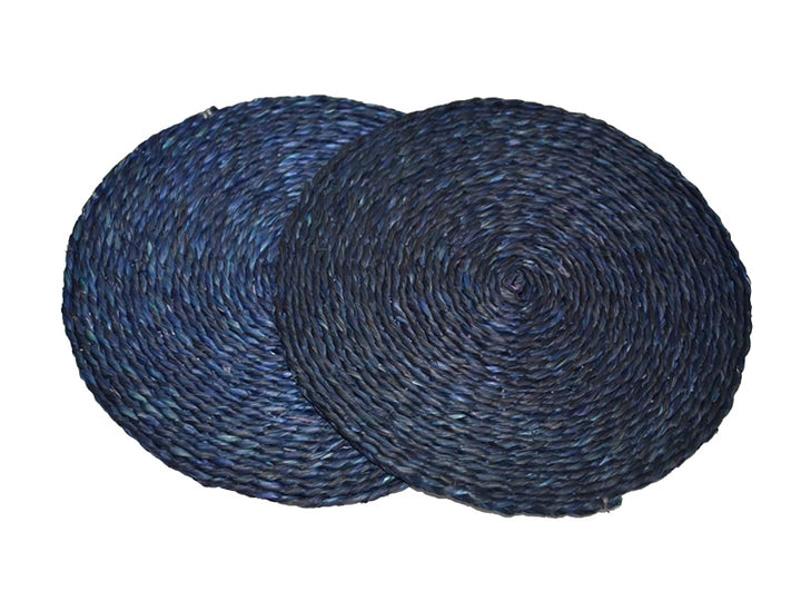 Sabai Grass Round Trivets Blue (Set of 2)