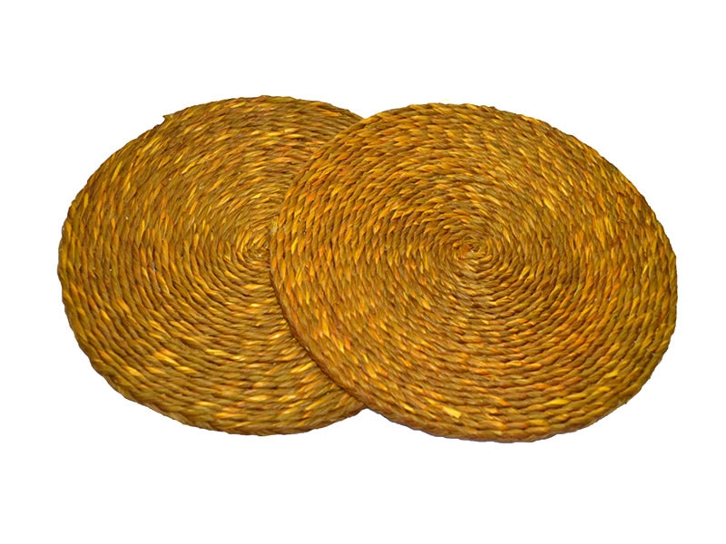 Sabai Grass Round Trivets Mustard (Set of 2)